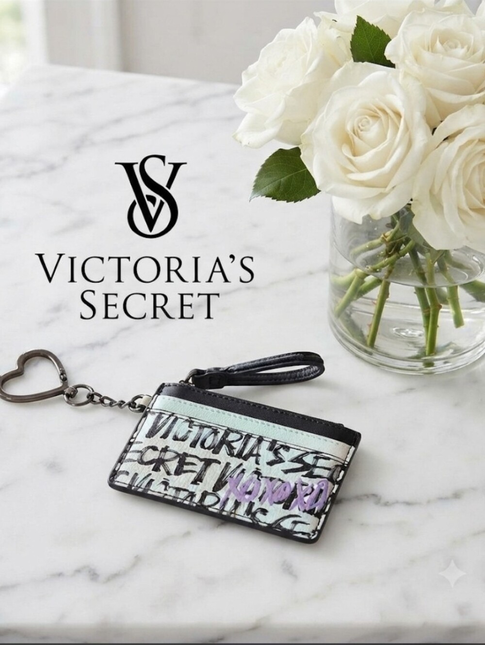 Victoria's Secret Graffiti Card Holder Keychain